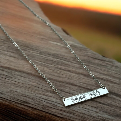 Sassy ASL "Fuck Off" Bar Necklace
