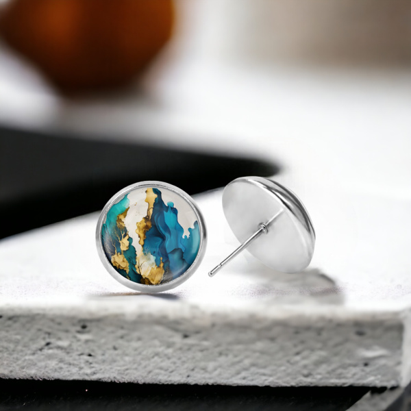 Teal Ink Image Earrings