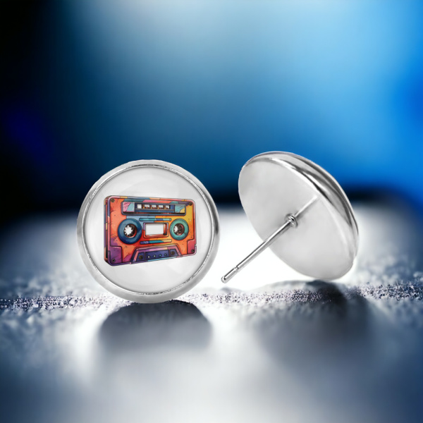 Retro Cassette Tape Image Earrings