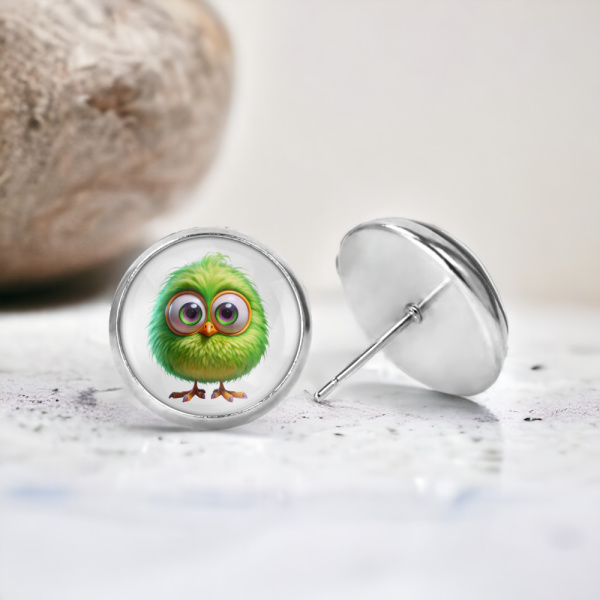 Green Birdy Image Earrings