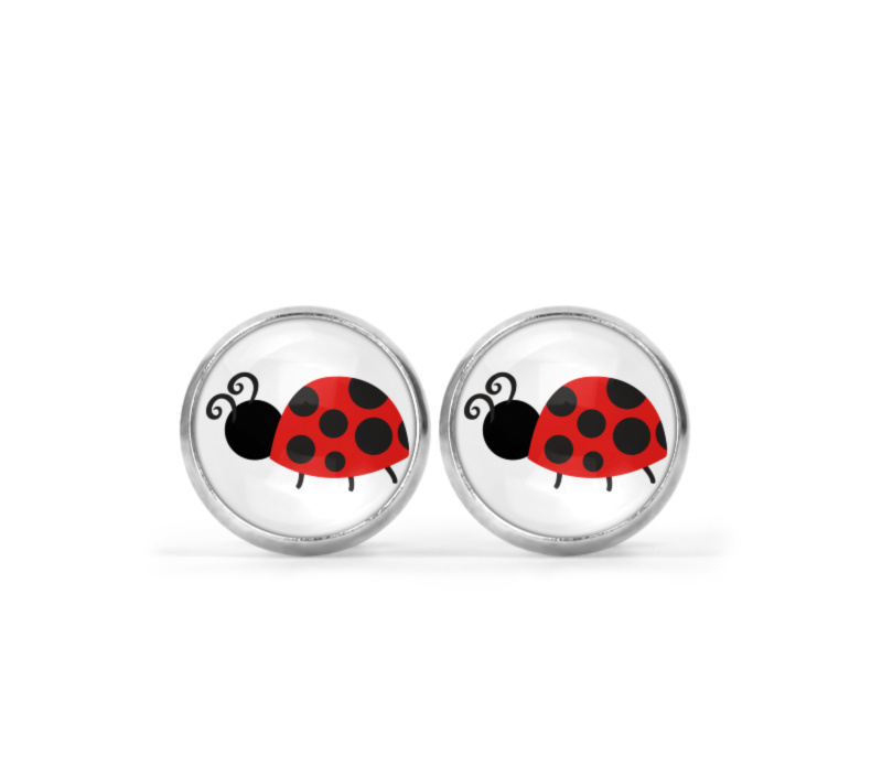 Ladybug Image Earrings