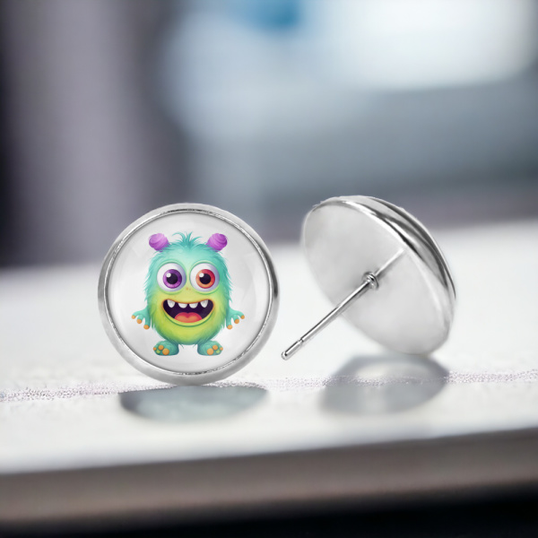 Green Monster Image Earrings