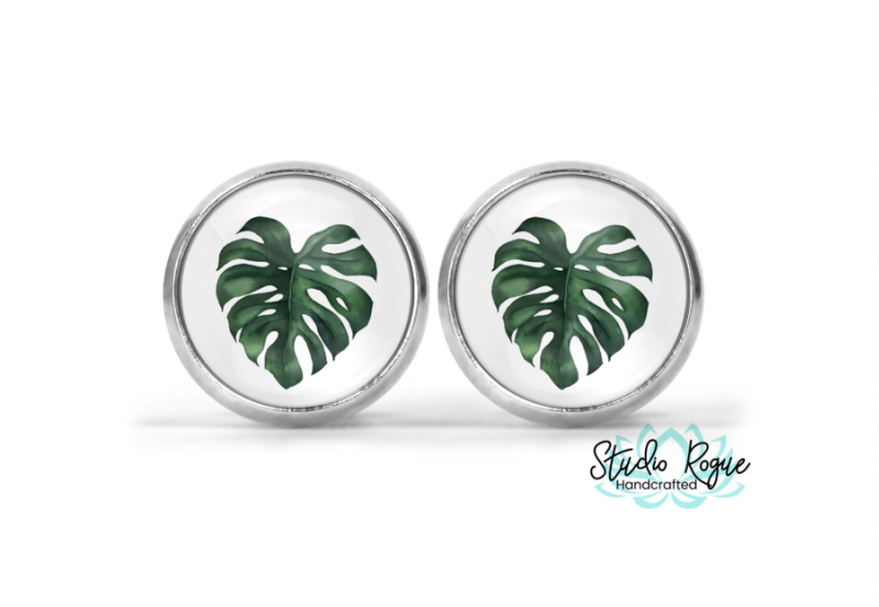 Monstera Image Earrings