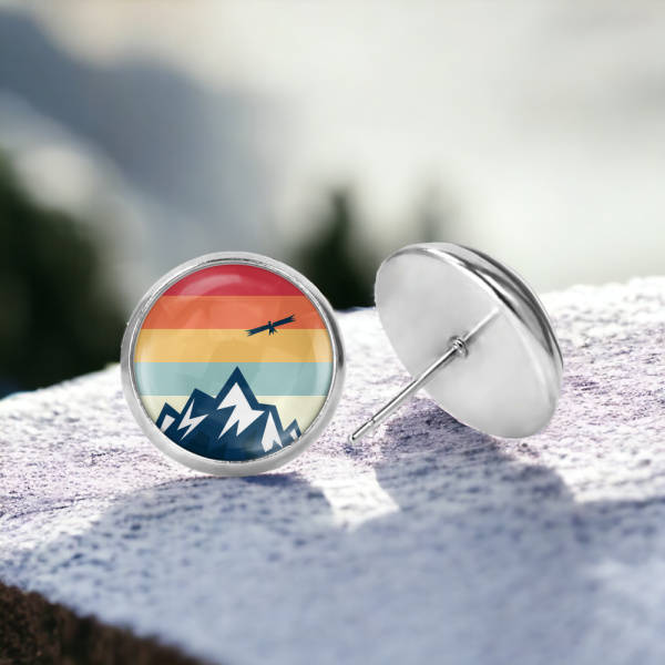 Mountain Sunset Image Earrings