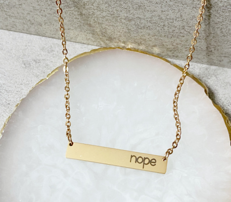 Nope Bar Necklace