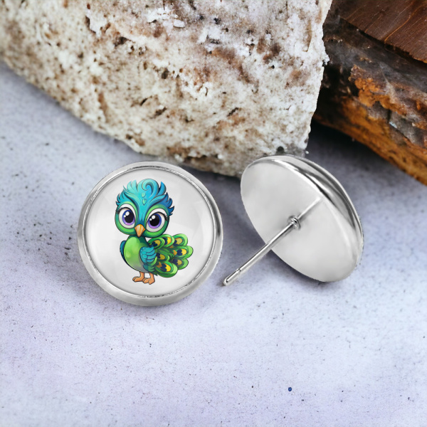 Peacock Image Earrings