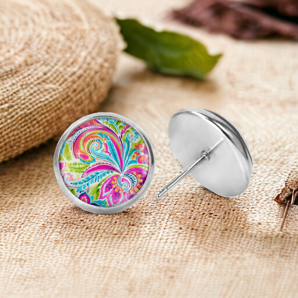Preppy Paisley Image Earrings