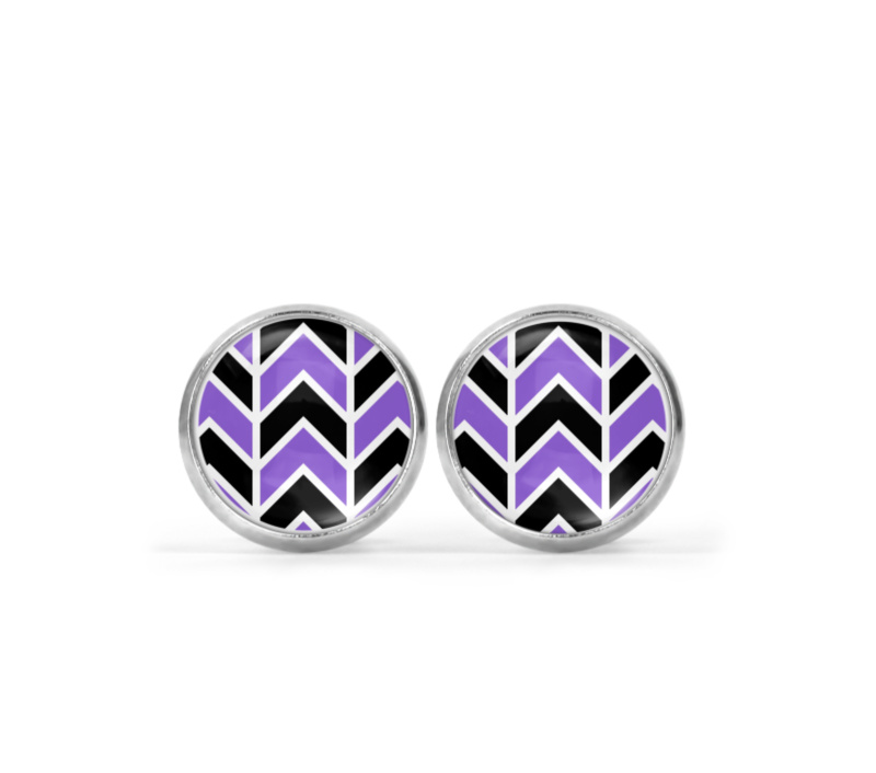 Purple Black Image Earrings