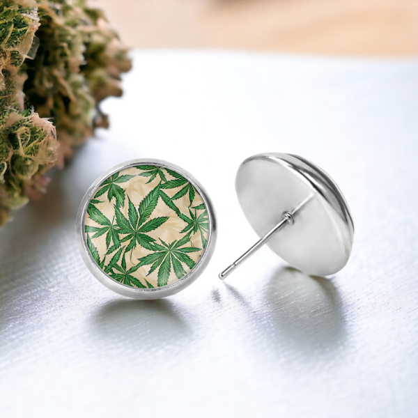 Natural Cannabis Image Earrings