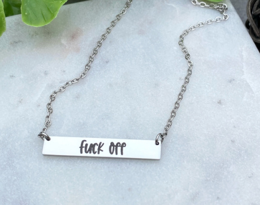 Fuck Off Bar Necklace