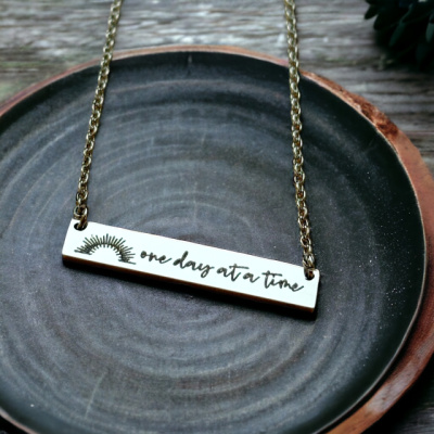 One Day at a Time Bar Necklace