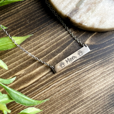 Pet Mom Bar Necklace