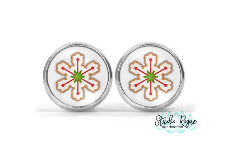 Snowflake Cookie Stud Earrings